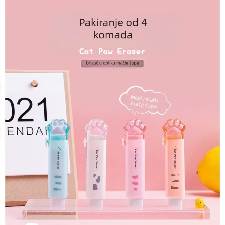 Gumica u obliku mačje kandže, karikatura dizajn, MW TG103, materijal PS guma, za učenike