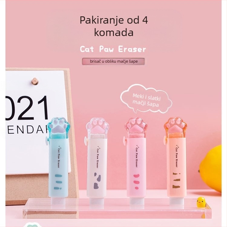 Gumica u obliku mačje kandže, karikatura dizajn, MW TG103, materijal PS guma, za učenike