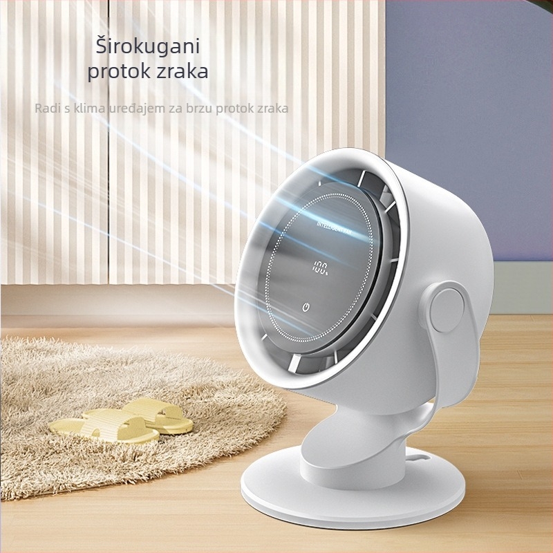 USB Type-C dodirni ventilator bez lopatica, stolni i zidni, ugrađena baterija 2000–4000 mAh, trajanje baterije 3–6 h, brushless motor, 100 razina brzine