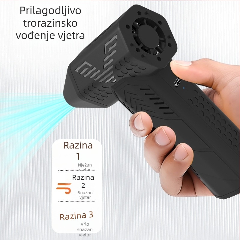 Ručni bežični vanjski puhač prašine i usisavač s brushless motorom, 3 brzine, ugrađena baterija 2000–4000 mAh