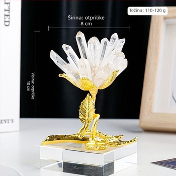 Kristalno stablo s cvjetnim klasterom, ručna izrada, geometrijski stil, Apeng Crystal Crafts
