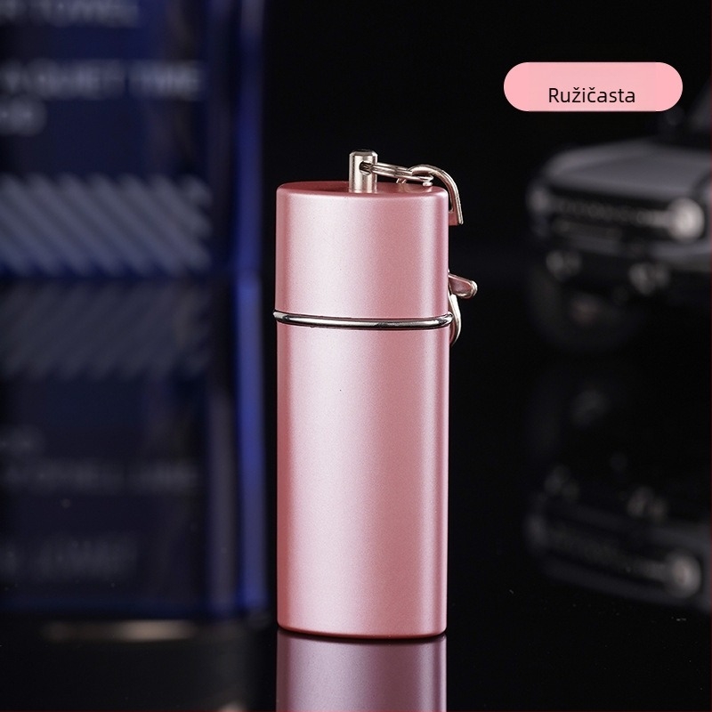 YF607 Kompaktan metalni pepeljak s privjeskom za ključeve – ABS + nehrđajući čelik; nije jednokratni; funkcije: privjesak, ukras, pohrana; ispisan logo