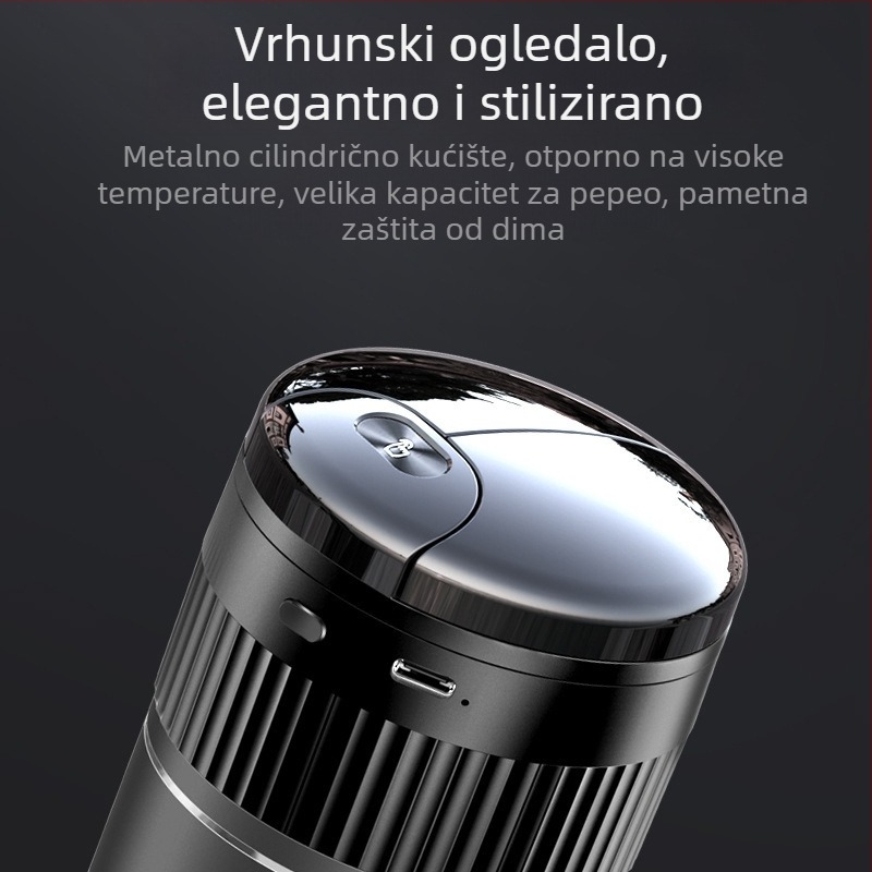 Auto pepeljara s infracrvenim senzorom i automatskim otvaranjem poklopca, metalno unutarnje kućište, model A70, 0,23 kg