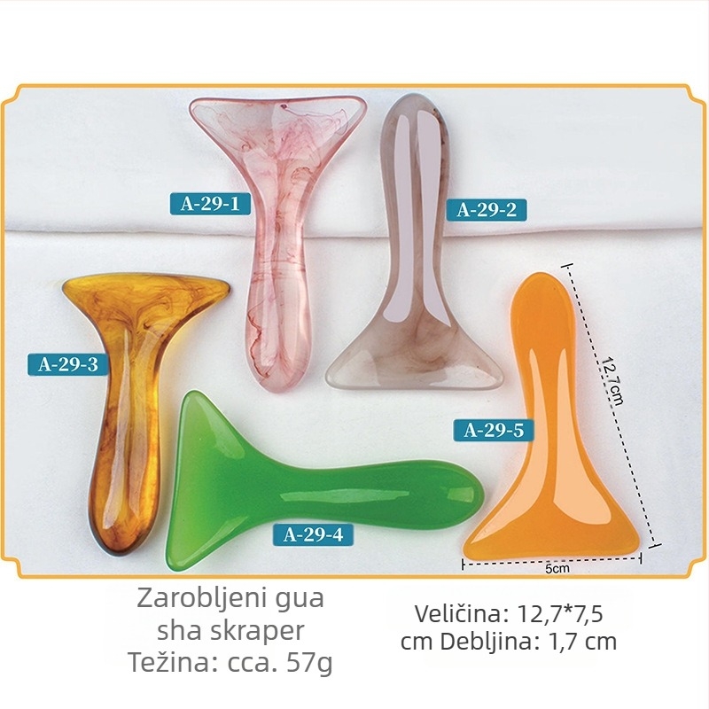 Izkrivljena spatula za scraping za masažu vratne kralješnice i ramena; materijal: smola; težina: 57 g; kategorija: scraping sheet/plate; primjena: zdravstveni masaža, fitness i ljepota tijela; prilagodljiva obrada dostupna