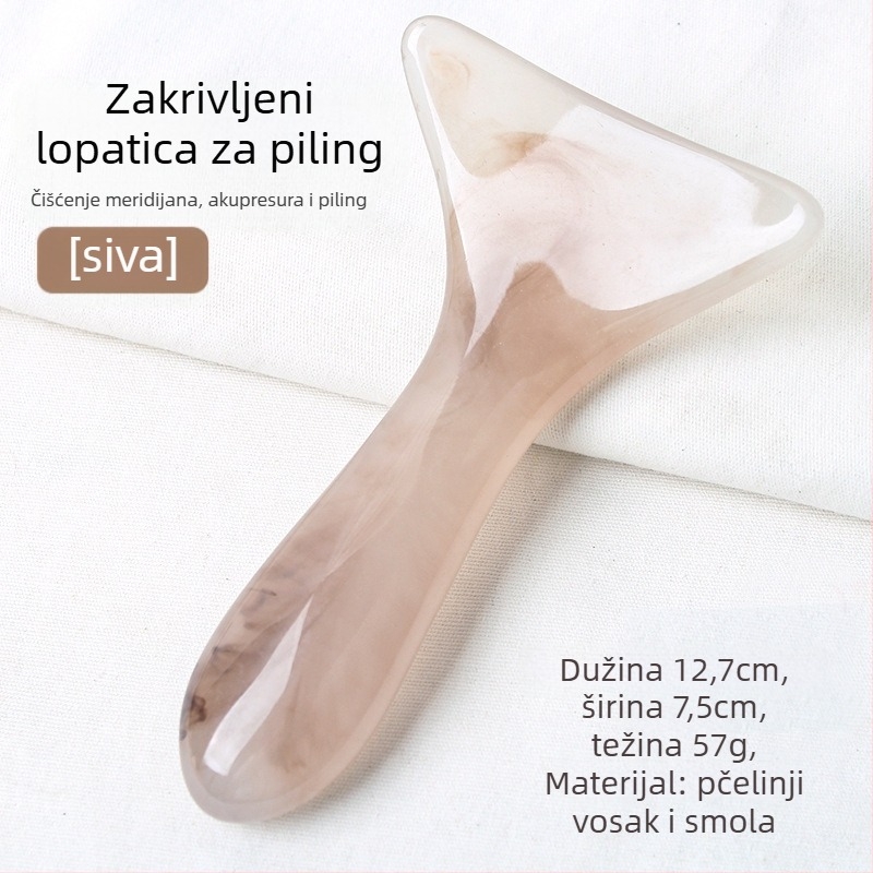Izkrivljena spatula za scraping za masažu vratne kralješnice i ramena; materijal: smola; težina: 57 g; kategorija: scraping sheet/plate; primjena: zdravstveni masaža, fitness i ljepota tijela; prilagodljiva obrada dostupna