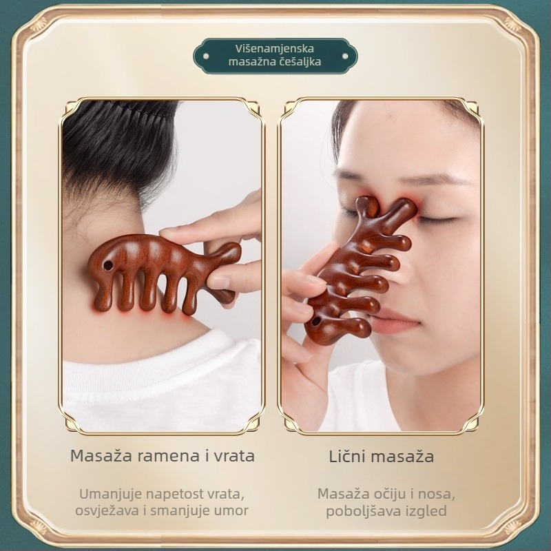 Masažni češalj – Sandalovo drvo, Unisex