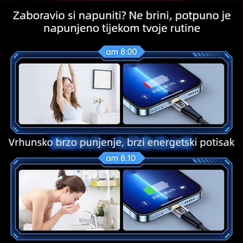 Type-C opleteni kabel za brzo punjenje, 100W, jednokatni konektor, za Huawei/Honor Android telefone