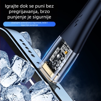 Type-C opleteni kabel za brzo punjenje, 100W, jednokatni konektor, za Huawei/Honor Android telefone