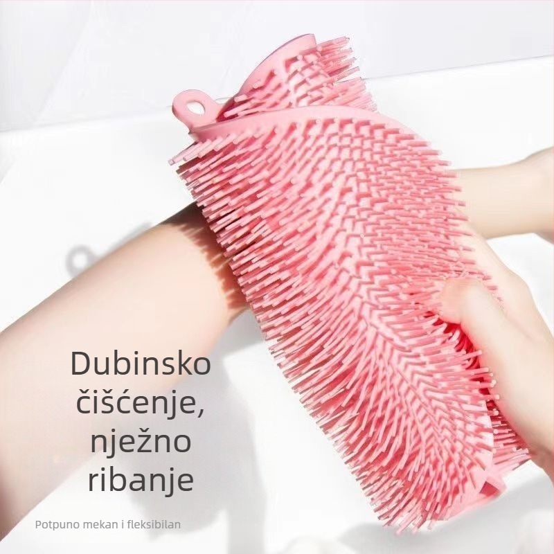 Višefunkcionalna četka za kupanje za masažu leđa i nogu, sa usisnom čašom i protukliznom podlogom
