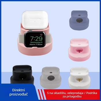 Silikonski stolni stalak za bežično punjenje, 3-u-1 za Apple uređaje: iPhone, Apple Watch, slušalice