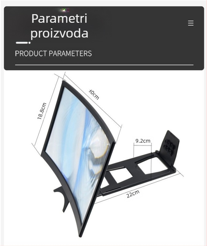 Držač za povećanje zaslona telefona - plastični, univerzalni, marka Neutral, podržana prilagodba