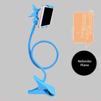 Lazy Bracket držač za telefon i tablet – zakrivljen, višefunkcionalan, s dvostrukim klipom, noćni stalak uz krevet, plastična konstrukcija