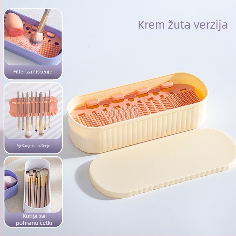 FLD Silikonska kutija za čišćenje četkica za šminku – Kružni ili Pravokutni model, Podrijetlo Yiwu, Pranje četkica, Pohrana i Sušenje, 5 godina garancije