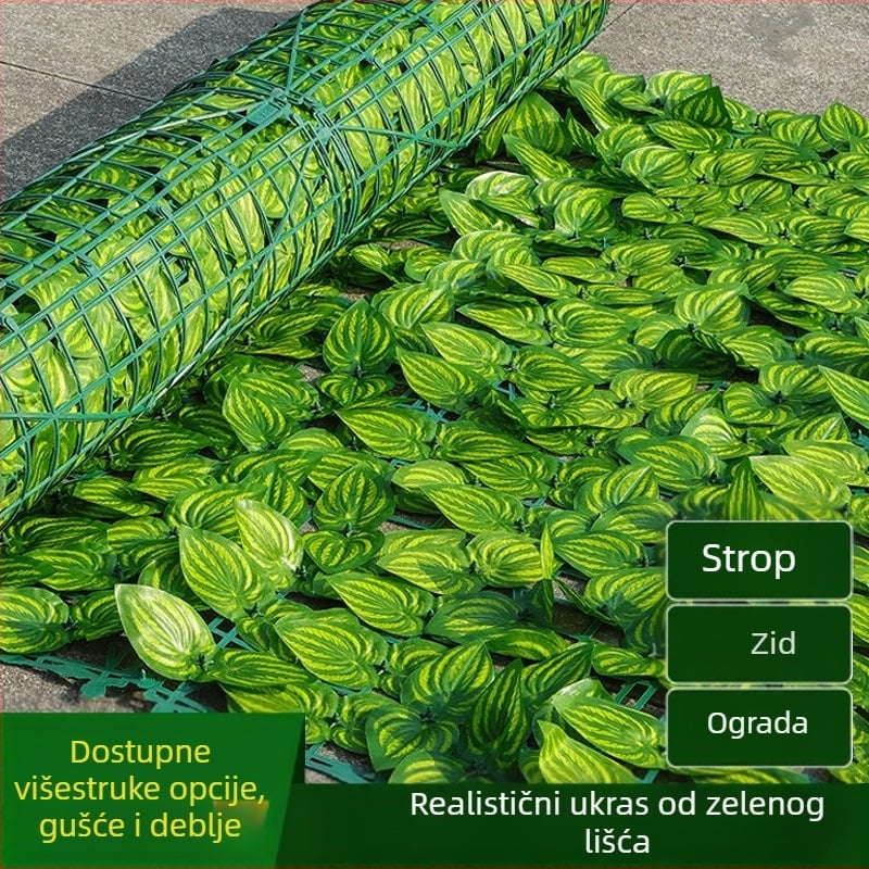 Umjetni listovi jabuke za ukrašavanje ograde, zelene listove mreže od svile za ogradu, visina 100–200 cm, za vanjsku upotrebu i pozadine za fotografije