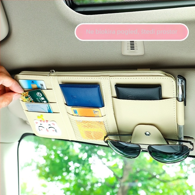 Višefunkcijski držač za unutrašnji vizir automobila s držačem kartica i ID-a