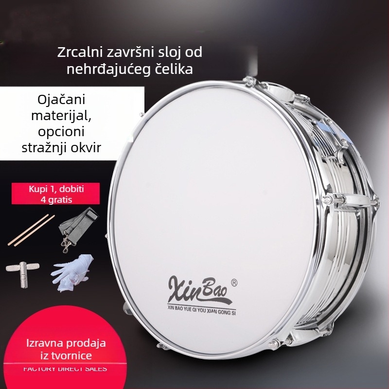 Snare bubanj od nehrđajućeg čelika za marš-band, brenda New Treasure, porijeklo Zhejiang