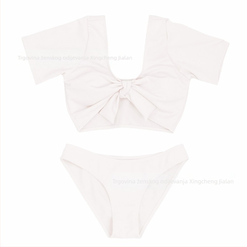 Dvostruki bikini od poliestera s jastučićima za prsa, tkanina 85% poliestera, 140 g, kratki rukavi, podstava poliester