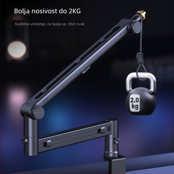 RODD AK-58 Mikrofon stalak za stolno postavljanje, podesivo upravljanje kabelima, kompatibilan s telefonom i PC-em za prijenos uživo i snimanje