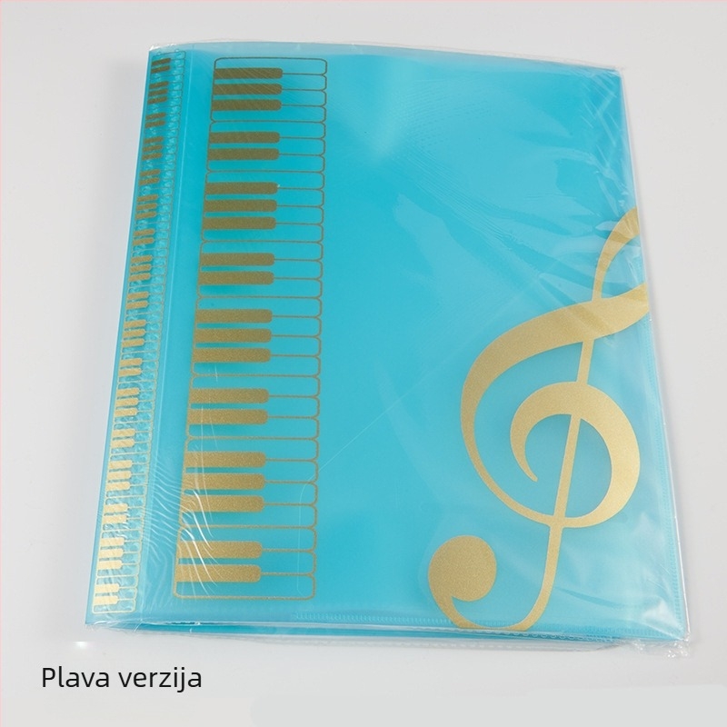Folder za partiture s 40 stranica, PVC materijal, za klavir partiture, OPP pakiranje