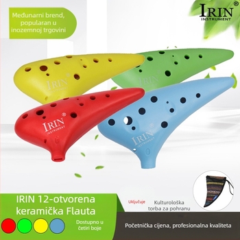 IRIN 12-rupe ocarina u C-tonu od ABS smole, modeli SY-06/SY-20/SY-21/SY-22/SY-23, pakiranje: OPP vrećica