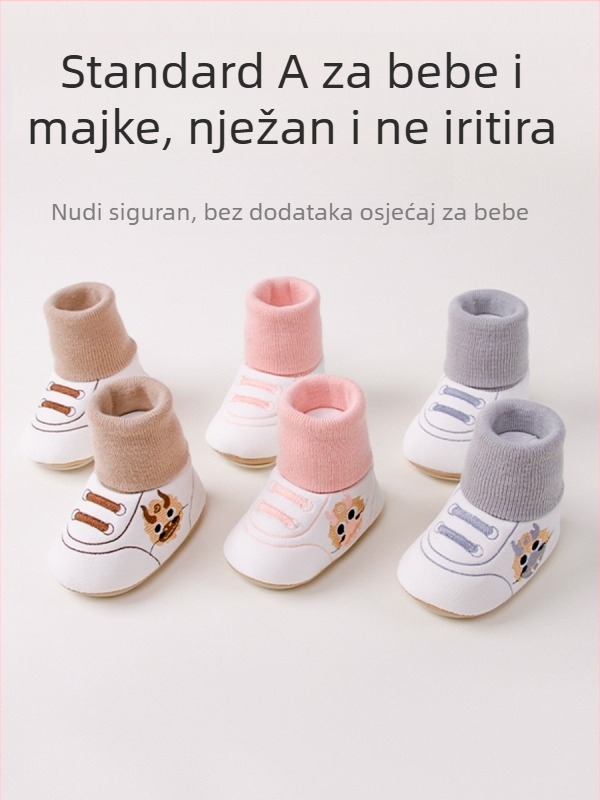 Badumao Dječje čarape za bebe - Cartoon uzorak, combed pamuk, prozračne i upijaju znoj, unisex, srednja debljina, za dob 1-3 godine, zima-proljeće-jesen