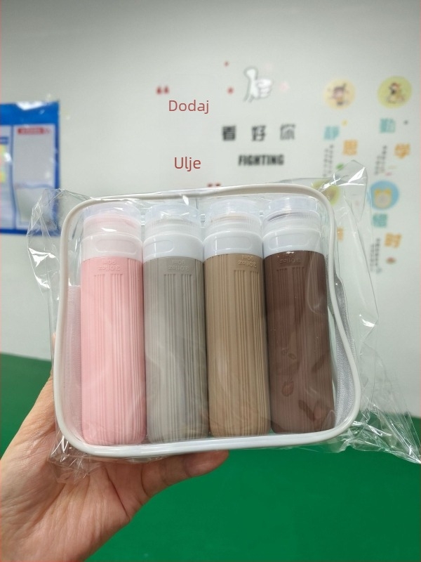 Silikonski putni set bočica, 4 komada, oblikovane bočice