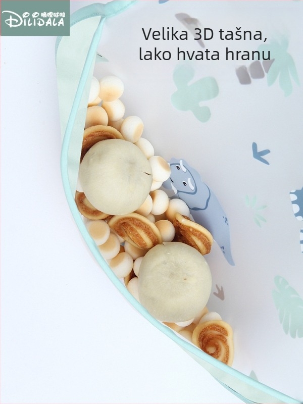 Dječja vodootporna prednja odjeća za jelo s dugim rukavima, crtani uzorak, poliester TPU, proljeće 2025.