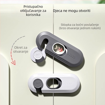 Dječje sigurnosno zaključavanje za ormariće i prozore, model X-5, ABS plastika, Levy Poetry, Primjena: ormarići i prozori, Stil: moderni jednostavni