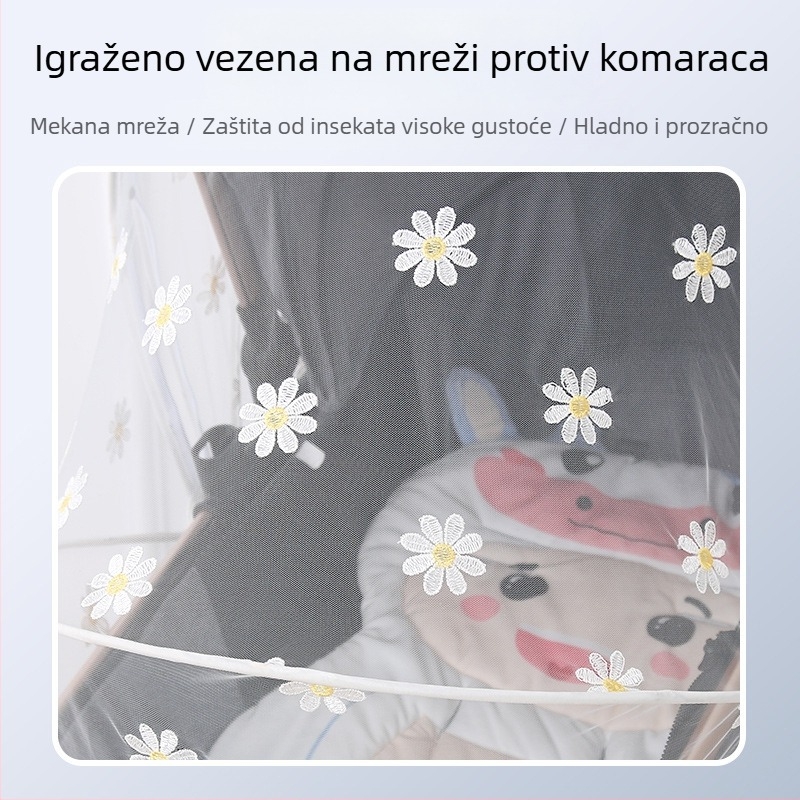 Mreža protiv komaraca za dječja kolica, sklopiva, s potpuno pokrićem, plastični okvir
