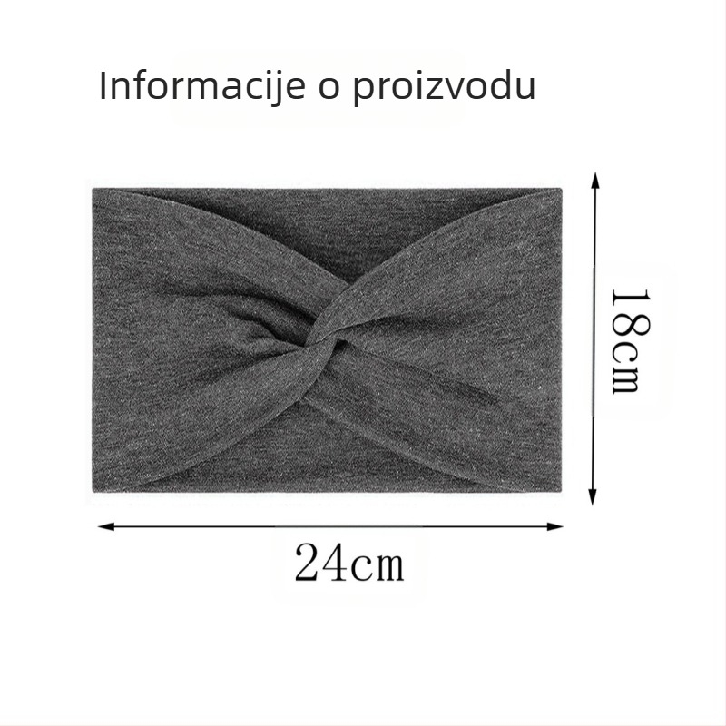 Ženska traka za glavu, materijal: tkanina, karirani uzorak, prilagodljiva