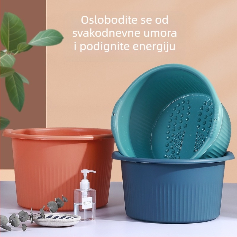 Plastična okrugla duboka korpa za kupanje stopala, masaža i kućna upotreba