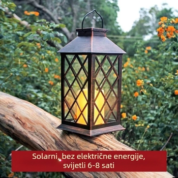 Retro vanjska solarna vrtna lanterna – LED, 0,5W, 1,2V, IP65, 6–12h