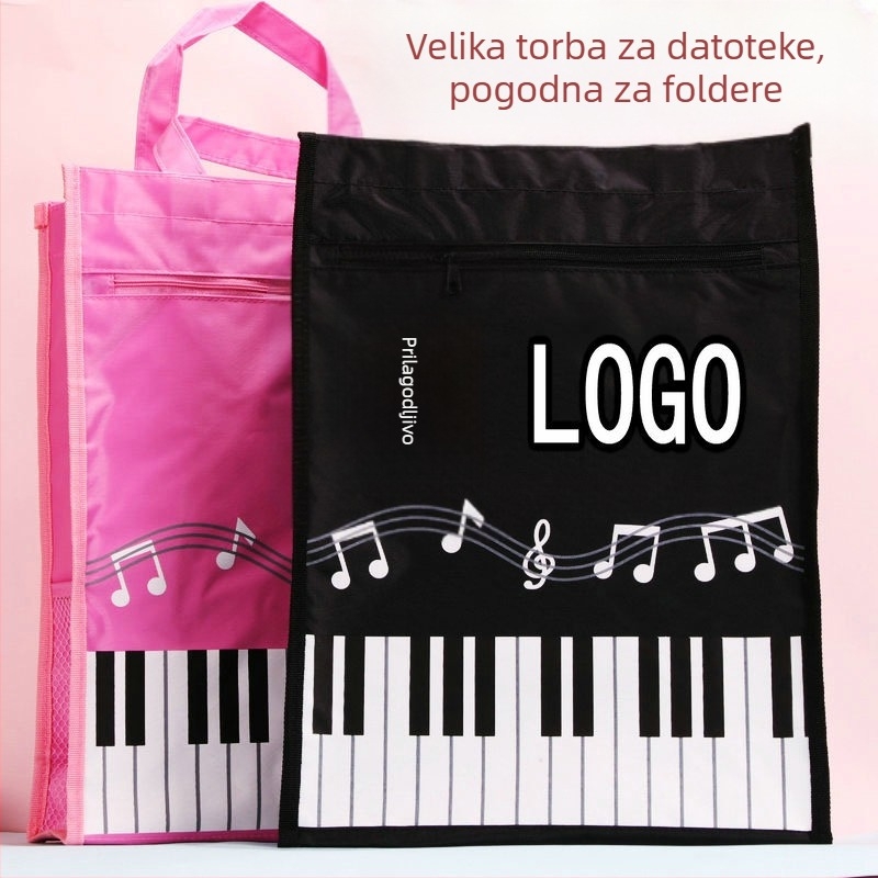 Oxford torba za dokumente sa zatvaračem, dvostruki organizator za dokumente i bilješke s klavira, model A4A, tisk logotipa dostupan