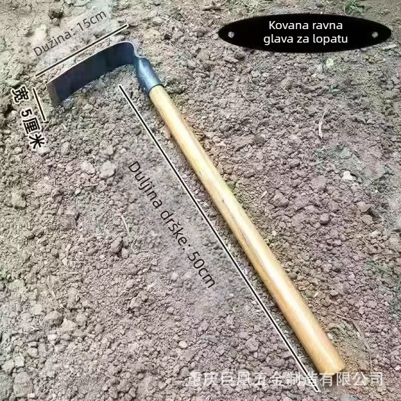 Vrtna motika s drvenom drškom i glavom od lijevanog željeza, model 773.2, za uređenje krajolika i sadnju povrća