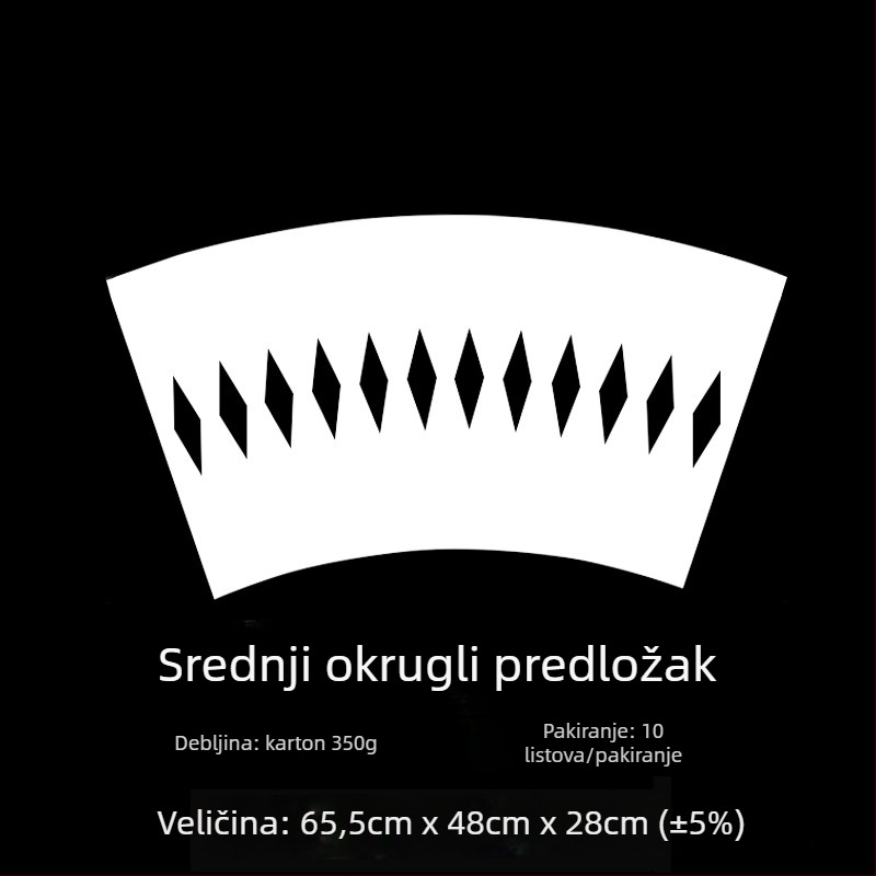 Materijal za pakiranje cvijeća za okrugle bukete — kartonska obloga, proces otiska/udubljenja, model Upgraded Shaping Film, OPP pakiranje, tolerancija ±5%