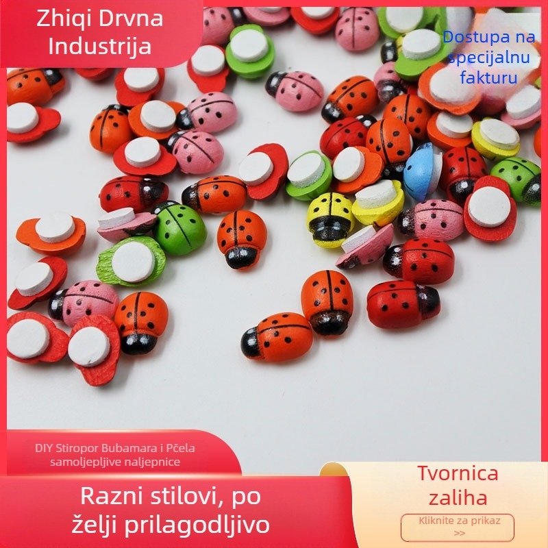 Drvena karikatura pčela, 3D samoljepljiva DIY mini figura za djecu
