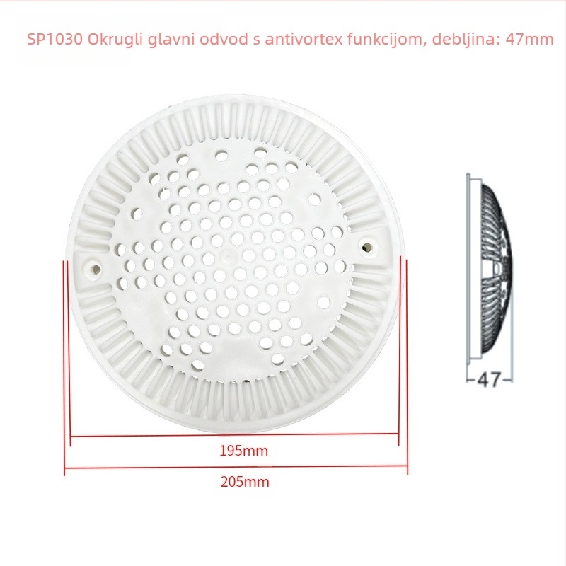 Glavni odvodi za nafukni bazen – ABS, Finle, model Main Drainer, pogodan za opremu za zabavu na mjestu i plivanje