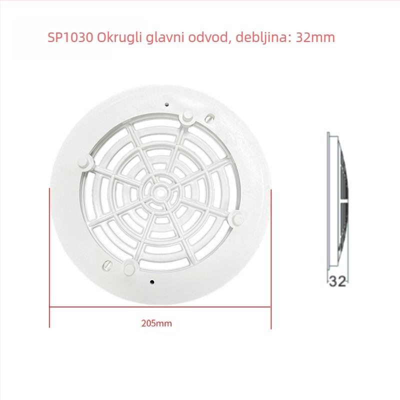 Glavni odvodi za nafukni bazen – ABS, Finle, model Main Drainer, pogodan za opremu za zabavu na mjestu i plivanje