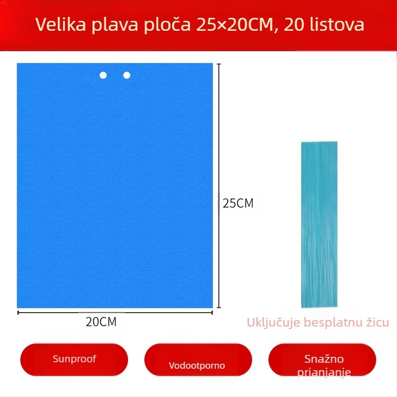 Ljepljiva ploča za insekte za voćne mušice i komarce – dvostrana, netoksična, 5 godina trajanja, 1000 listova