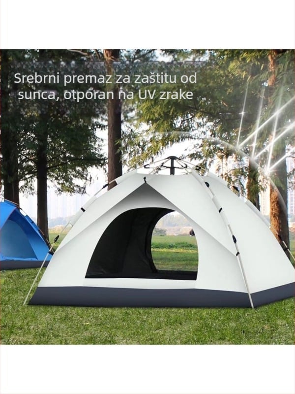 Automatski brzi otvarač šatora za kampiranje za 3-4 osobe, plažni kamp, sklopivi dvostruki sloj šator