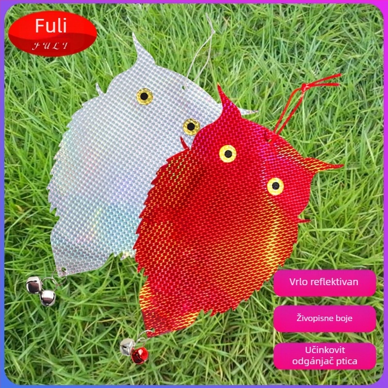 Sova repelent ptica s dvostrukim laserom i refleksijom, model dvostruko laserska sova, materijal PET+laser film, namijenjeno za vrtove i balkone