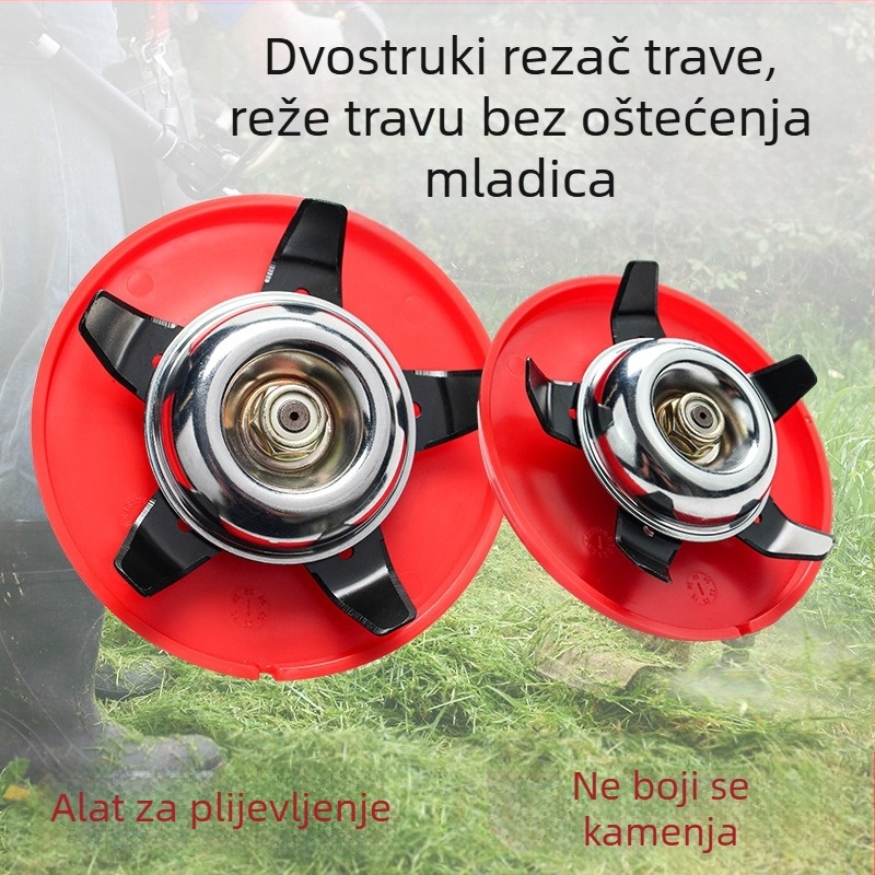 Benzinska kosačica: oštrica s dvostrukom glavom i višenamjenskom pločom za korov za travnjake, rižna polja i voćnjake