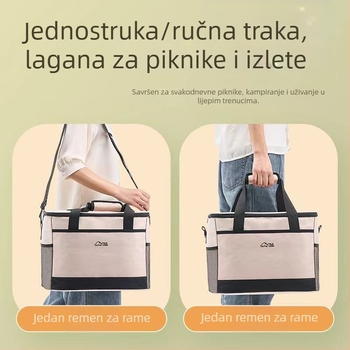 Prijenosna izolirana torba za kampiranje marke Rundu s ledenim paketom, sklopiva, brzo hlađenje, Oxford platna, kapacitet 30