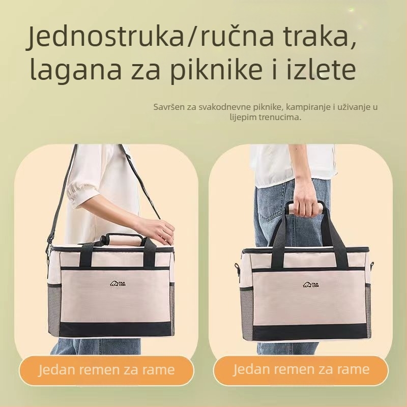 Prijenosna izolirana torba za kampiranje marke Rundu s ledenim paketom, sklopiva, brzo hlađenje, Oxford platna, kapacitet 30