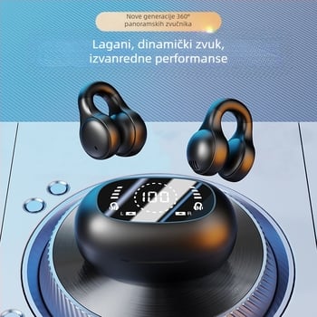 Bluetooth slušalice s klipsom za uho, zračni prijenos, redukcija buke, Bluetooth 5.4, IPX4, doseg 10 m