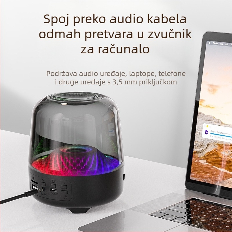 Harman Kardon Četvrta generacija kućni prozirni zvučnik s frekvencijskim rasponom 60 Hz–15 kHz, SNR ≥85 dB, izlazna snaga 5 W, ugrađena baterija, Bluetooth 5.3