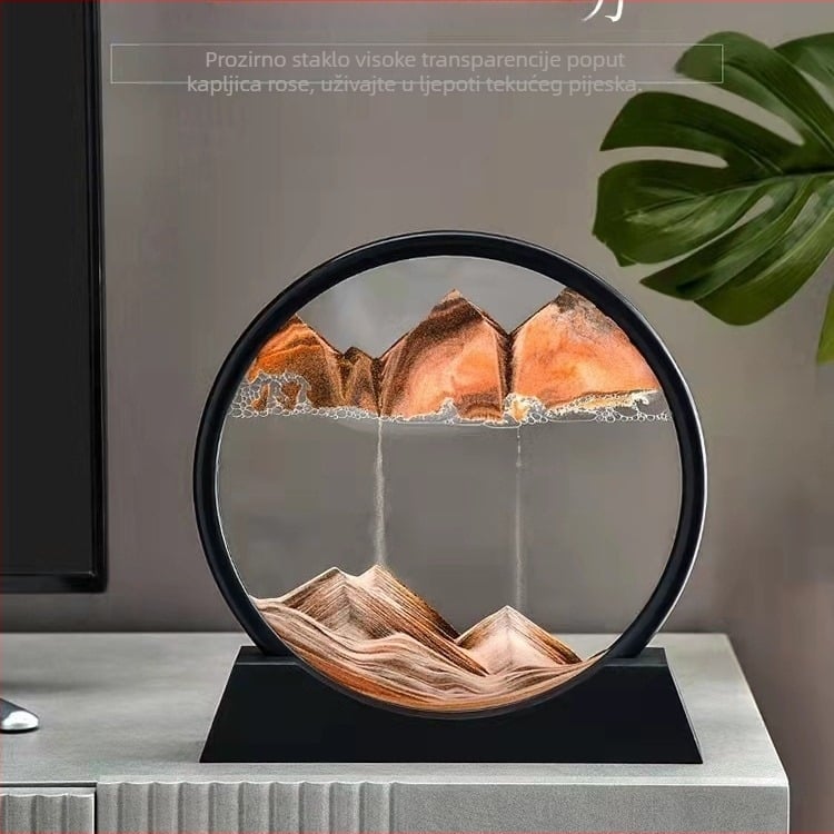 Ukrasna lampa s pijeskom u satu, staklena baza, moderan minimalistički stil, model 005, namijenjena unutarnjoj upotrebi, napon ≤36V