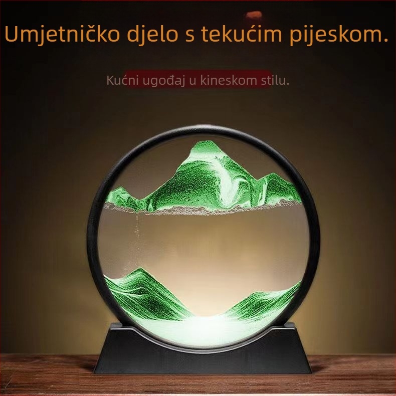 Ukrasna lampa s pijeskom u satu, staklena baza, moderan minimalistički stil, model 005, namijenjena unutarnjoj upotrebi, napon ≤36V