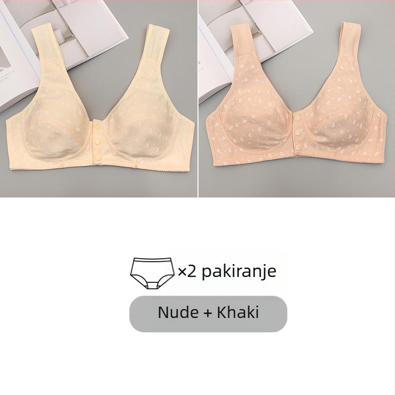 Pamukasti grudnjak, 3/4 kup, prednje zatvaranje, lijep stražnji dio, push-up