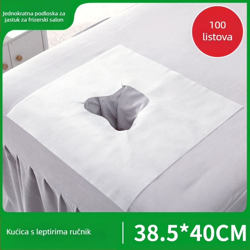 Jednokratna kružna maramica za lice od netkanog materijala za kozmetički salon, debela, vodootporna i otporna na ulja, podloga za masažni stol